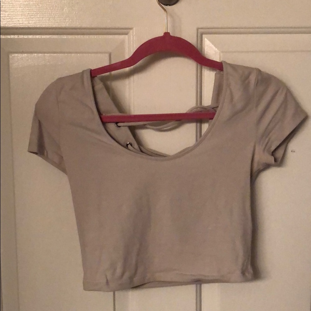 Gray crop top